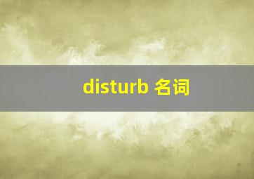 disturb 名词